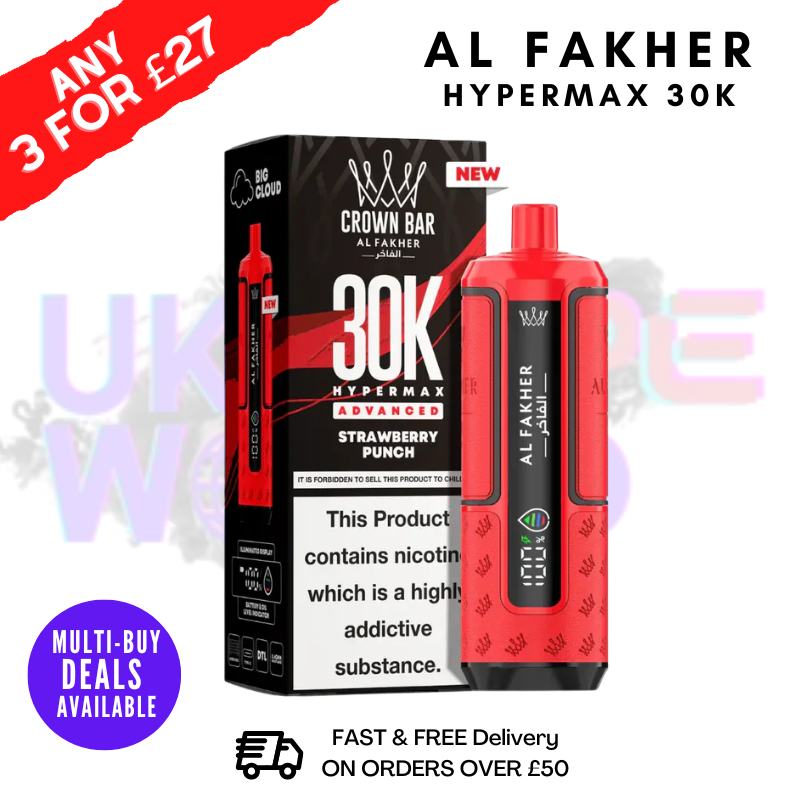 Strawberry Punch Al Fakher 30K HyperMax Pod Kit - ukvapeworld