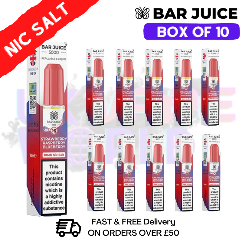Strawberry Raspberry Blueberry Bar Juice 5000 Nic Salt | Box of 10 | ONLY £13.99 - ukvapeworld