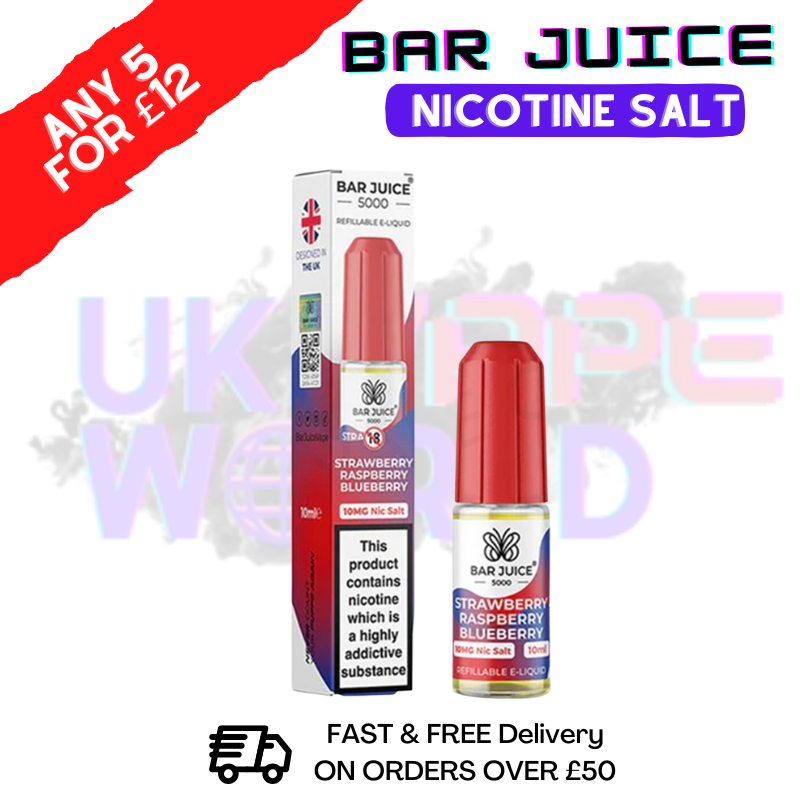 Bar Juice 5000 Nicsalt E-Juice Strawberry Raspberry Blueberry Flavour - ukvapeworld