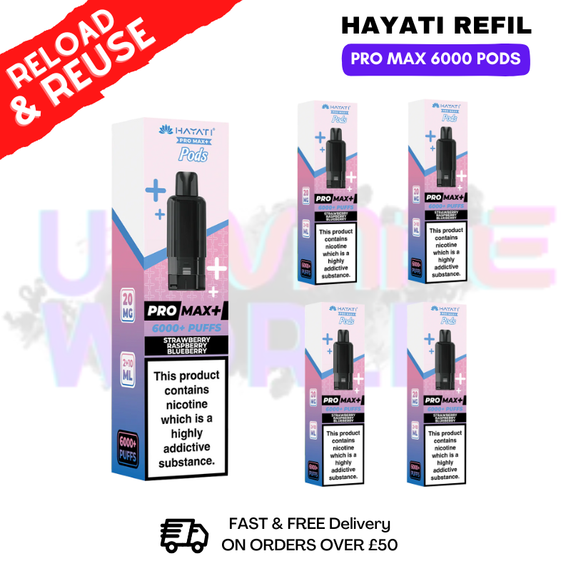 shop Strawberry Raspberry Blueberry Hayati ProMax 6K Replacement Pods Box Of 5 - ukvapeworld