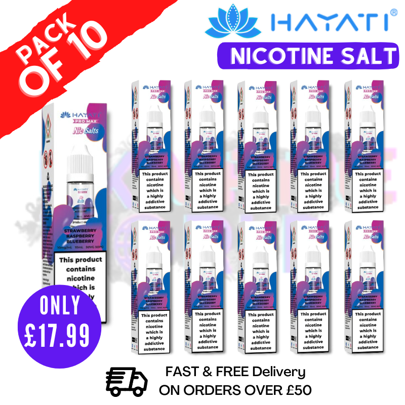 Strawberry Raspberry Blueberry Hayati Pro Max Nic Salt Box Of 10