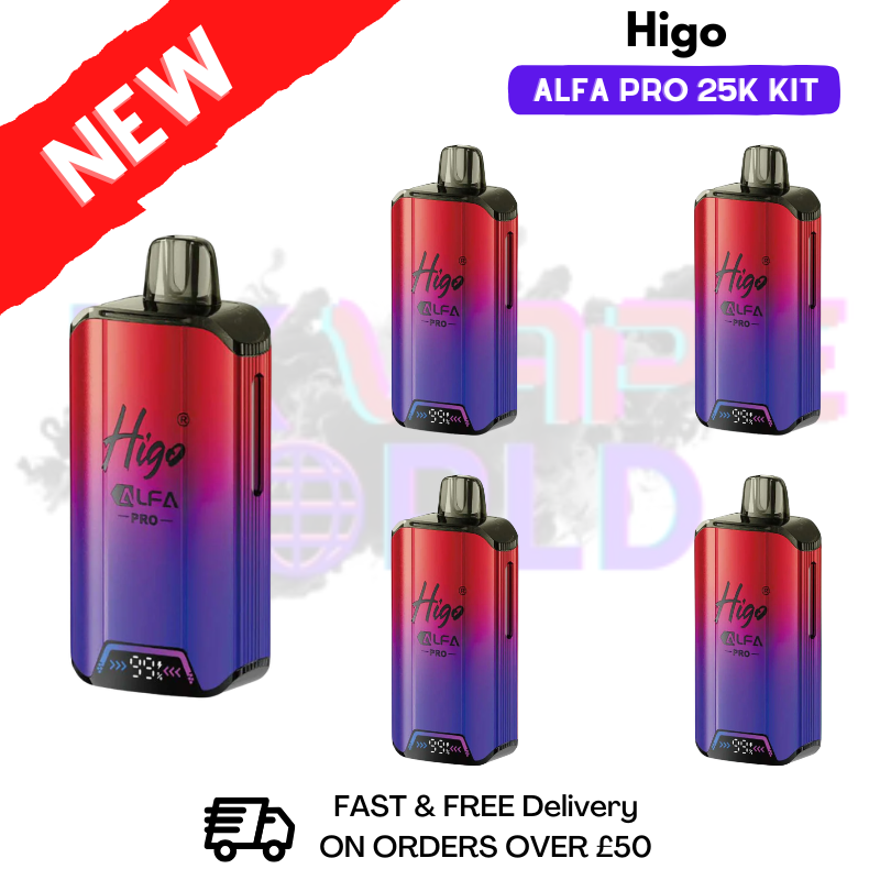 Strawberry Raspberry Cherry Higo Alfa Pro 25K Prefilled Pod Kit Box of 5 - ukvapeworld