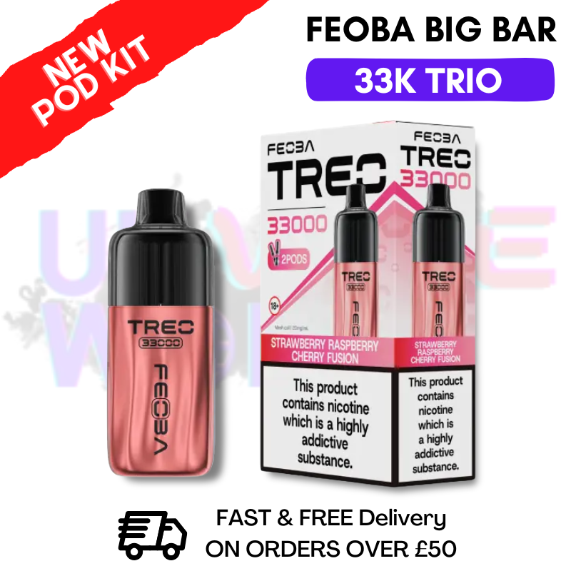Strawberry Raspberry Cherry Fusion Feoba Treo 33K Puff Pod Kit - ukvapeworld