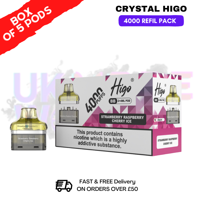 shop Rainbow Candy Crystal Higo 4000 REFIL Pods BOX OF 5 - ukvapeworld