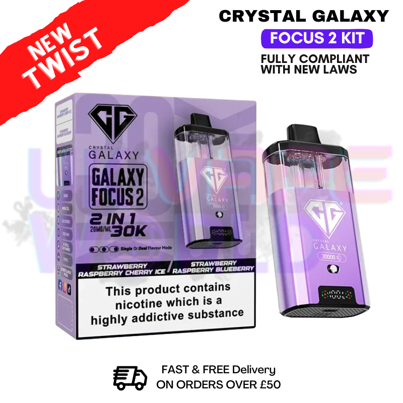 shop Strawberry Raspberry Cherry Ice Crystal Galaxy 30K Focus 2 Puff Kit - ukvapeworld