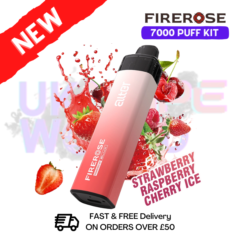 Straw Rasp Cherry Elux Firerose 7K 7000 Puff Pod Kit