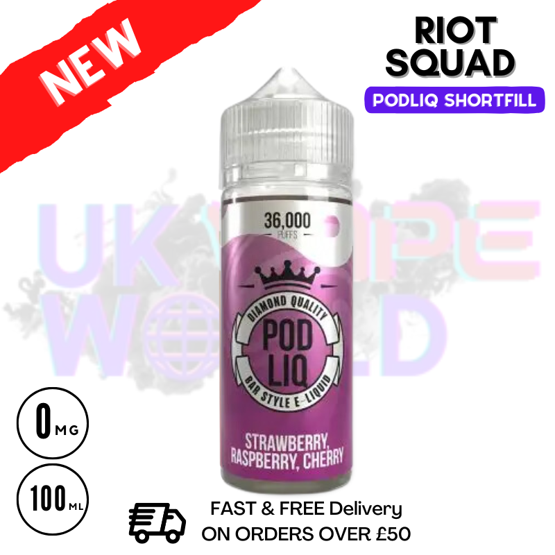 Cherry Riot Case Strawberry Raspberry Cherry Riot Squad Pod Liq Juice 80ML
