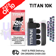 Shop Strawberry Raspberry Cherry - Titan 10K Disposable Vape Kit Pack Of 10 - UK Vape World