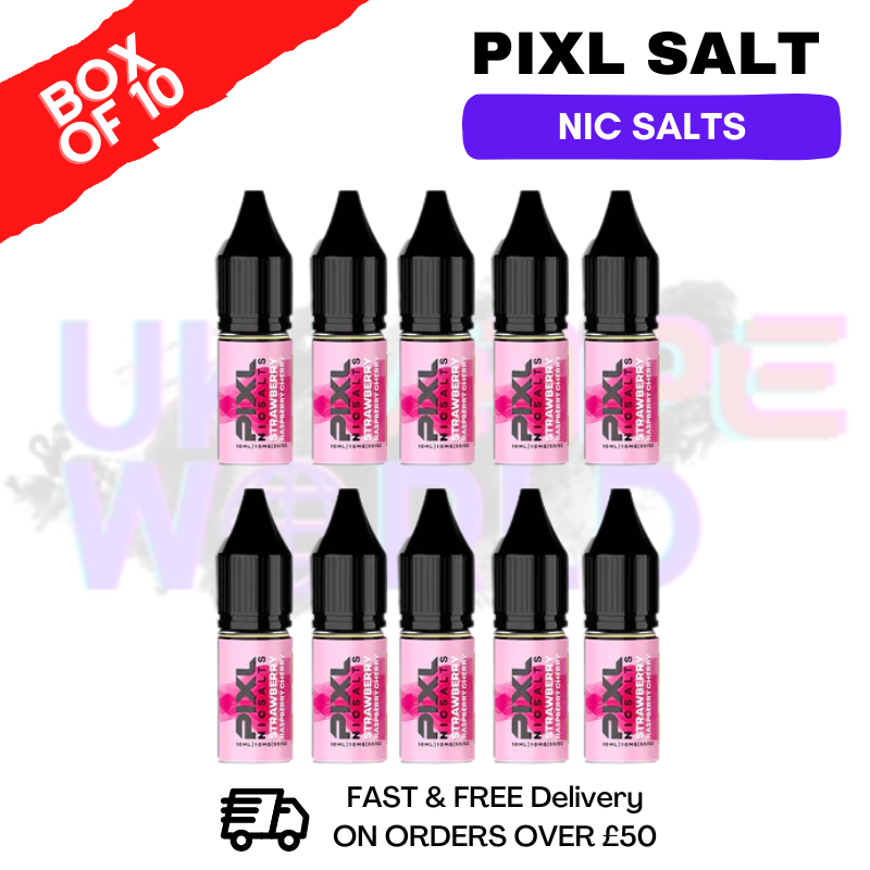 Strawberry Raspberry Cherry Pixl Nic Salt Box Of 10