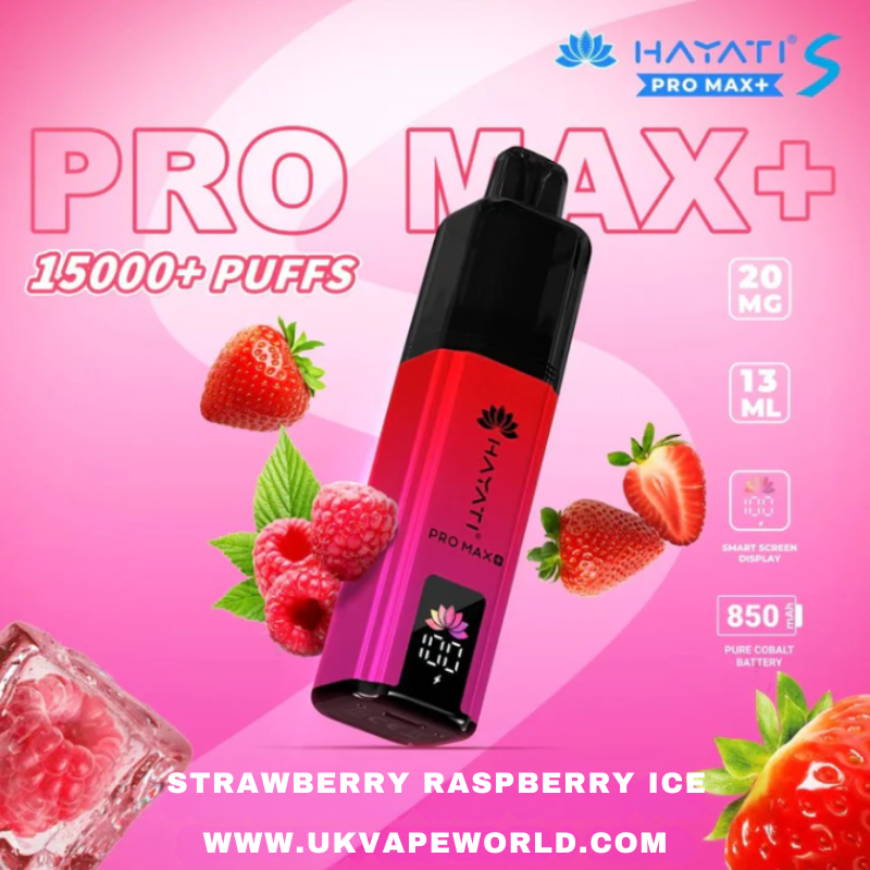 Strawberry Raspberry ICE Hayati Pro Max S Plus 15K Puff Ultra Kit - ukvapeworld