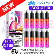 Shop Strawberry Raspberry Ice Hayati Twist 5000 Puff 5K Box Of 10 - UK Vape World