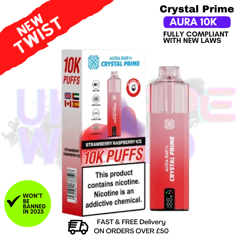 Shop Strawberry Raspberry Ice Crystal Prime 10K Puff Pod Kit - UK Vape World