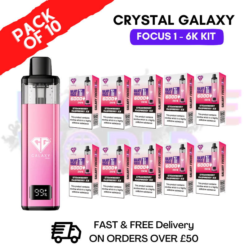 Strawberry Raspberry Ice Crystal Galaxy Focus 6K Kits Box Of 10 - ukvapeworld