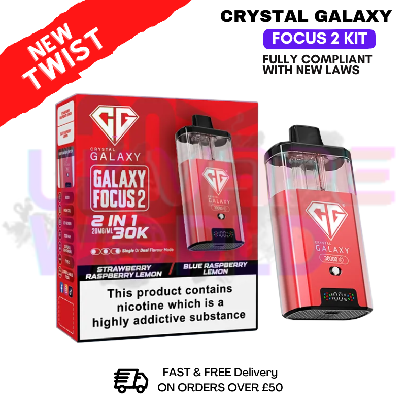 shop Strawberry Raspberry Lemon Crystal Galaxy 30K Focus 2 Puff Kit - ukvapeworld