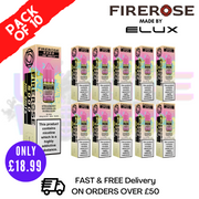 Shop Strawberry Watermelon Bubblegum Firerose 5000 Nic Salt Box Of 10 - UK Vape World