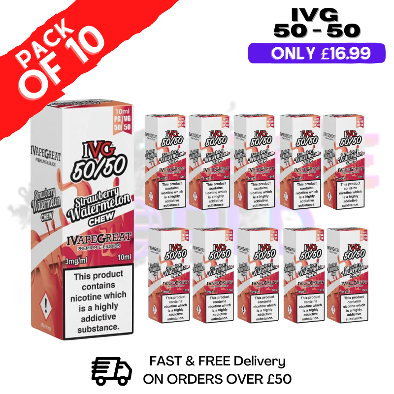 Strawberry Watermelon Chew IVG 50/50 Eliquid Box Of 10