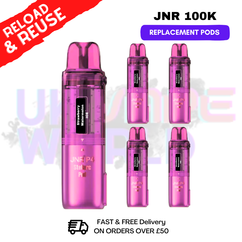 Strawberry Watermelon ICE JNR 100k Sterllarc Replacement Pods Box Of 5 - ukvapeworld
