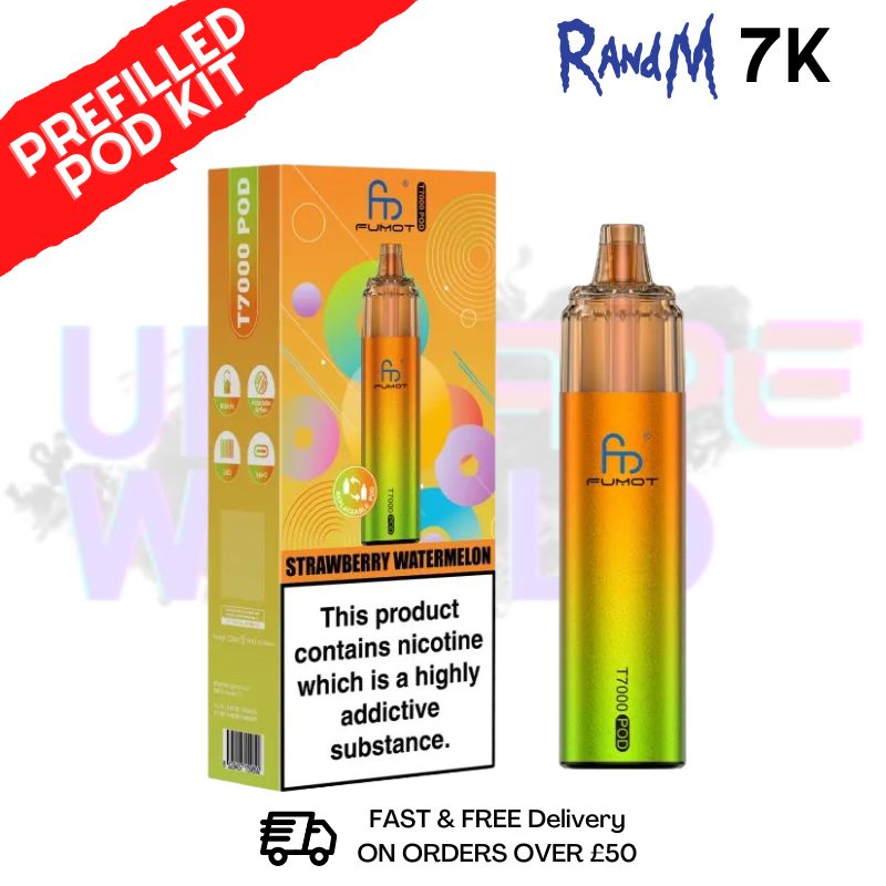 Strawberry Watermelon Fumot RandM T7000 7K Prefilled Pod Kit - ukvapeworld
