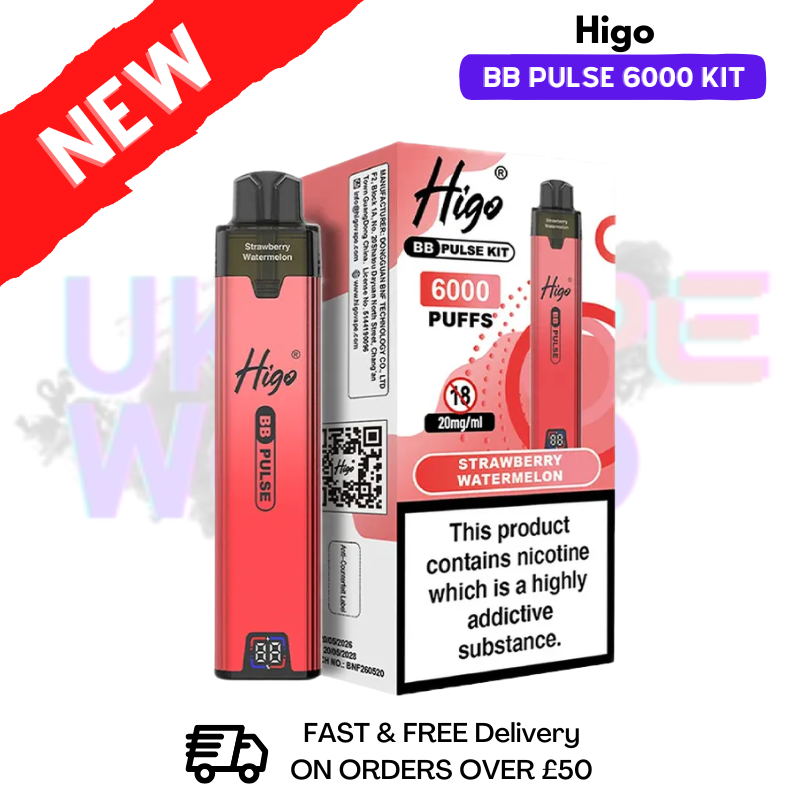 Strawberry Watermelon Higo BB Pulse 6000 Prefilled Pod Kit - ukvapeworld