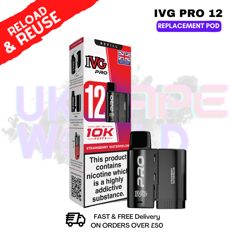 Strawberry Watermelon IVG Pro 12 REFIL Pod Pack