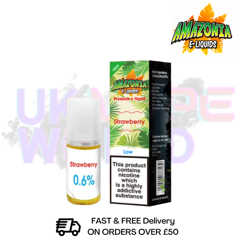 Amazonia 10ml Strawberry Eliquid Only £2.99 (PCS) - UK Vapeworld