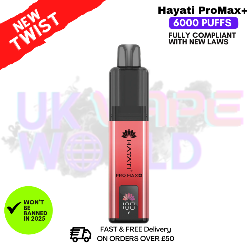 Shop Strawberry Cherry Cranberry Hayati Pro Max Plus 6000Puff Kit - UK Vape World