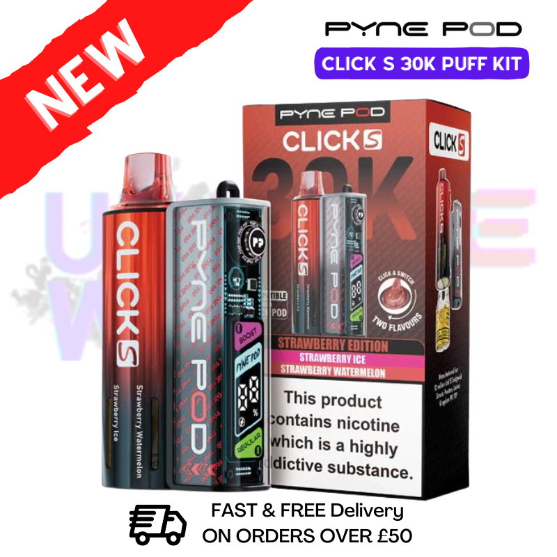 Strawberry Edition Pyne Pod Click S 30K Puff Kit - UKVAPEWORLD
