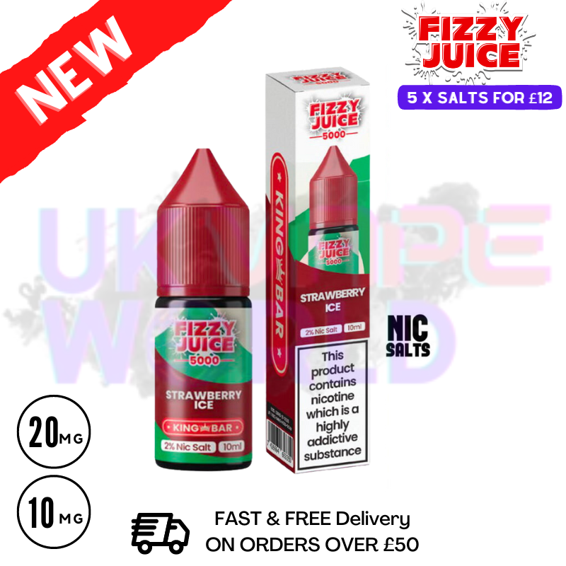 Fizzy Juice 5000 Nic Salt Strawberry ICE 10ML E-liquid - UK Vape World