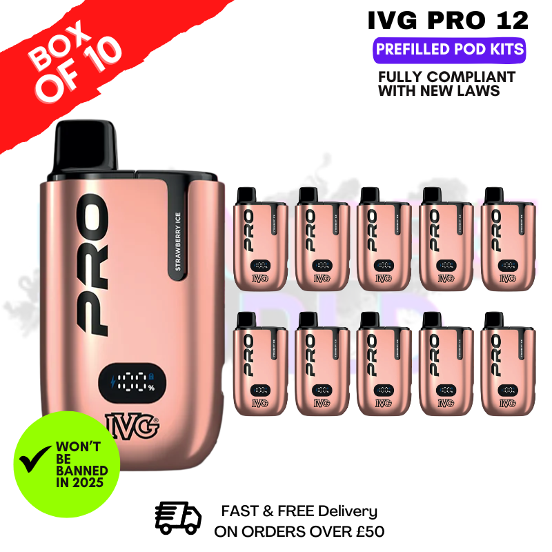 Strawberry ICE IVG Pro 12 Box Of 10 Vape Kits