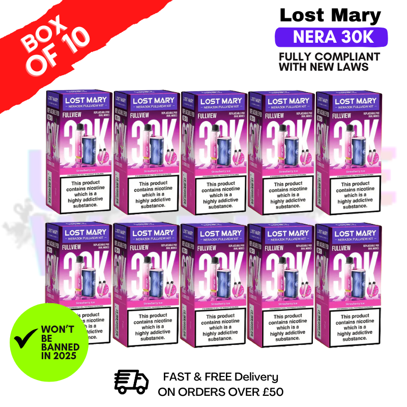 Shop Strawberry ICE Lost Mary NERA 30K Puff Box Of 10 - UK Vape World