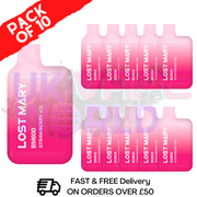 Strawberry ICE Lost Mary 600 Puff Bars Pack Of 10 - UK Vape World