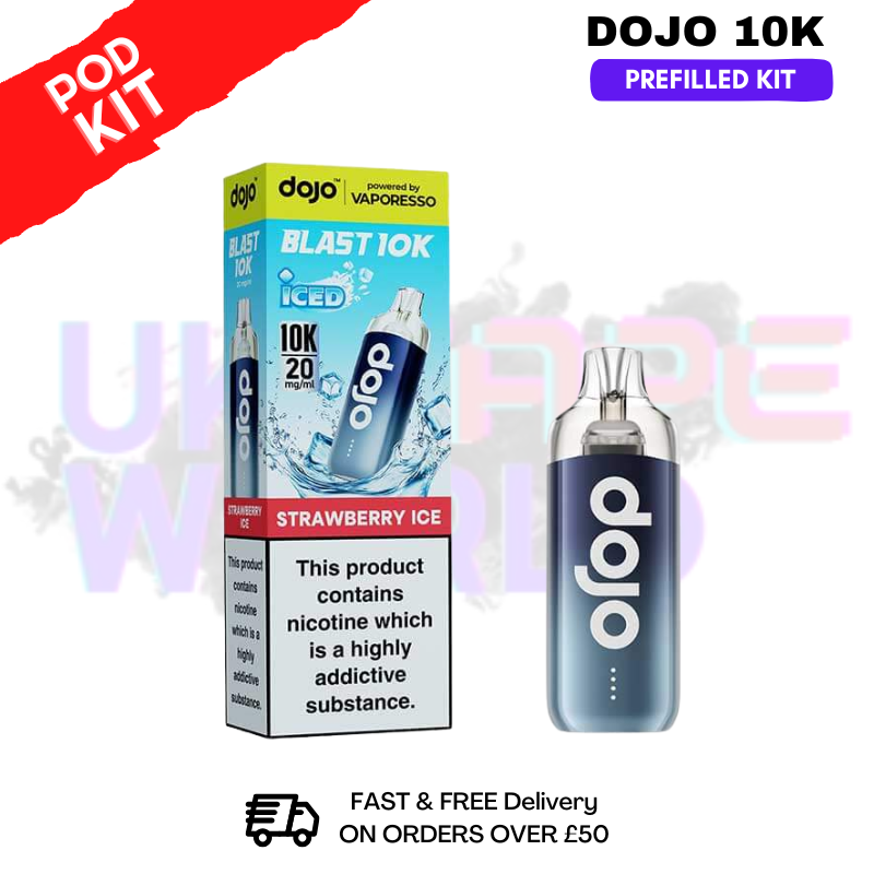 Strawberry ICE Dojo Blast 10K Puff Prefilled Kit - ukvapeworld