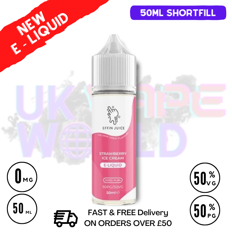 Strawberry Ice Cream EFFIN Juice 50ML Shortfill Eliquid - ONLY £4.00