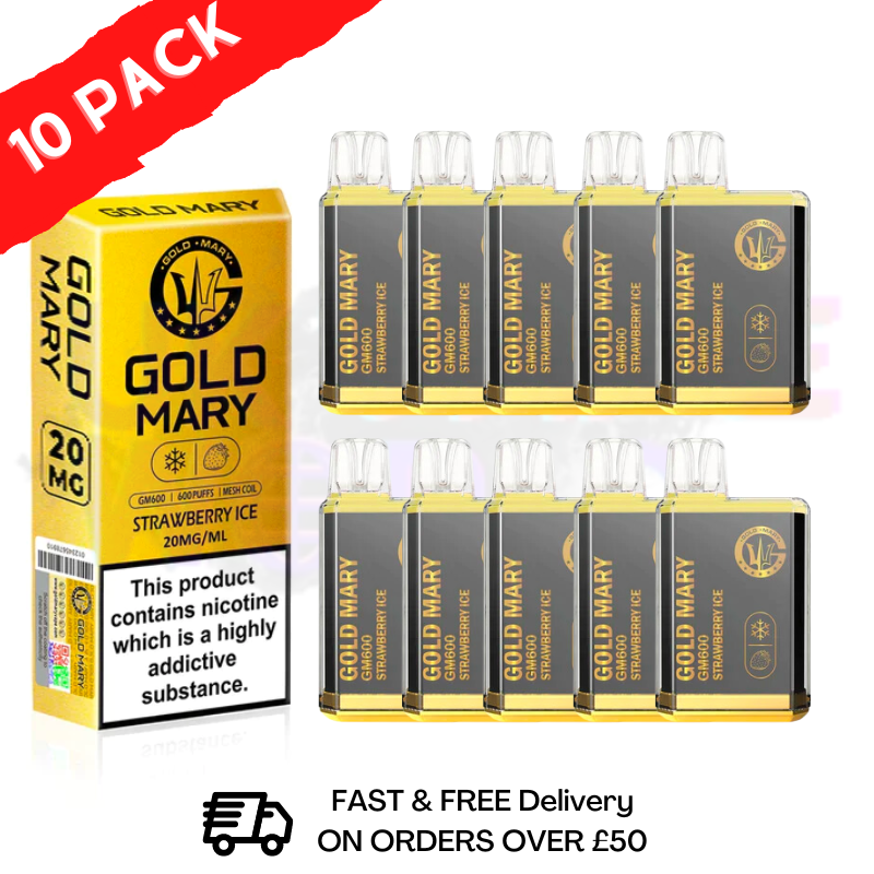 Strawberry Ice - Gold Mary 600Puff Box of 10