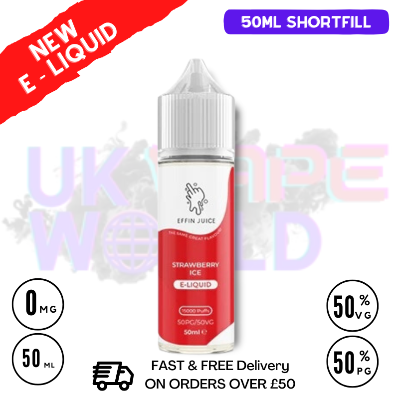 Strawberry Ice EFFIN Juice 50ML Shortfill Eliquid - ONLY £4.00