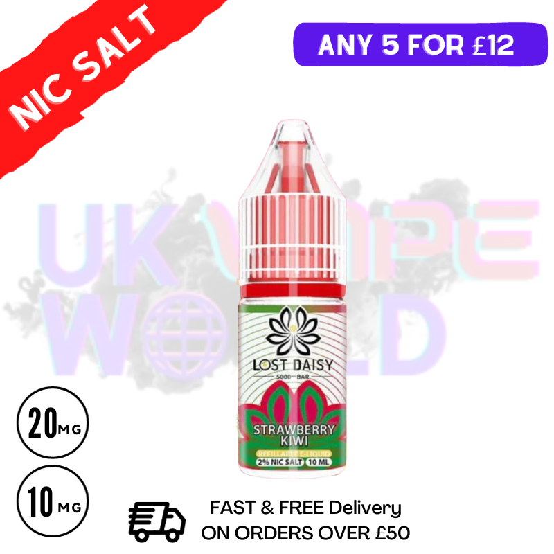 Strawberry Kiwi LOST Daisy Nic Salt 10ML eLiquid - UK Vape World