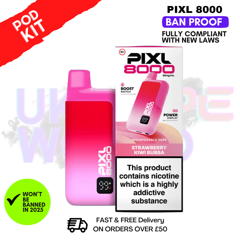 Strawberry Kiwi Bubba Pixl 8000 Puff Pod Kit - ukvapeworld