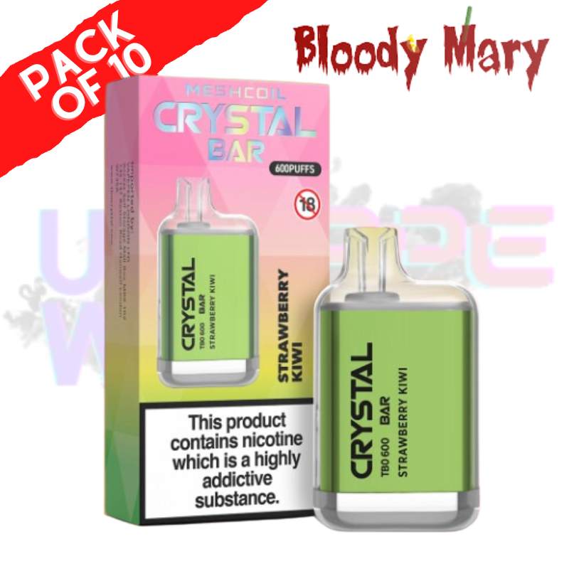 Strawberry Kiwi - Bloody Mary CRYSTAL 600Puff Box of 10 - UK Vape World