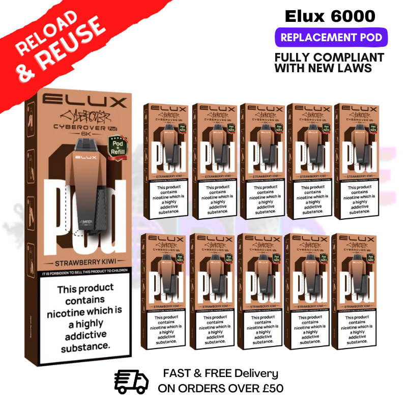 Strawberry Kiwi Elux 6K Replacement Pods Box Of 10