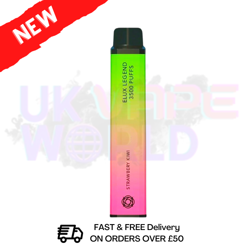 Strawberry Kiwi is a Vibrantly colored Disposable Vape combines sweet strawberries and tangy kiwi, a perfect pair! - Elux 3500 - UK Vape World