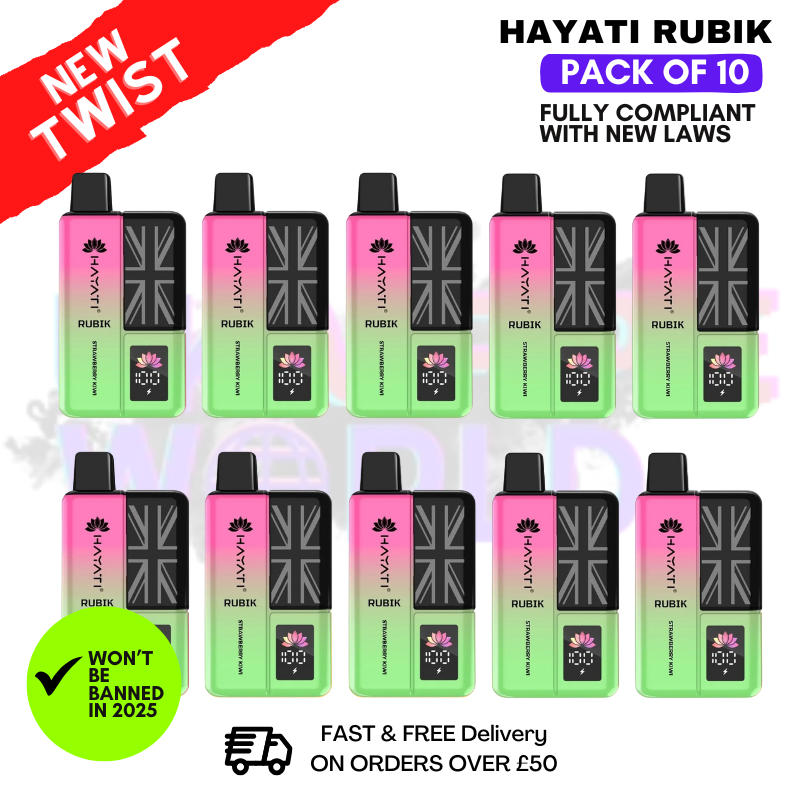 Strawberry Kiwi Hayati Rubik 7K 7000 Puff Box Of 10