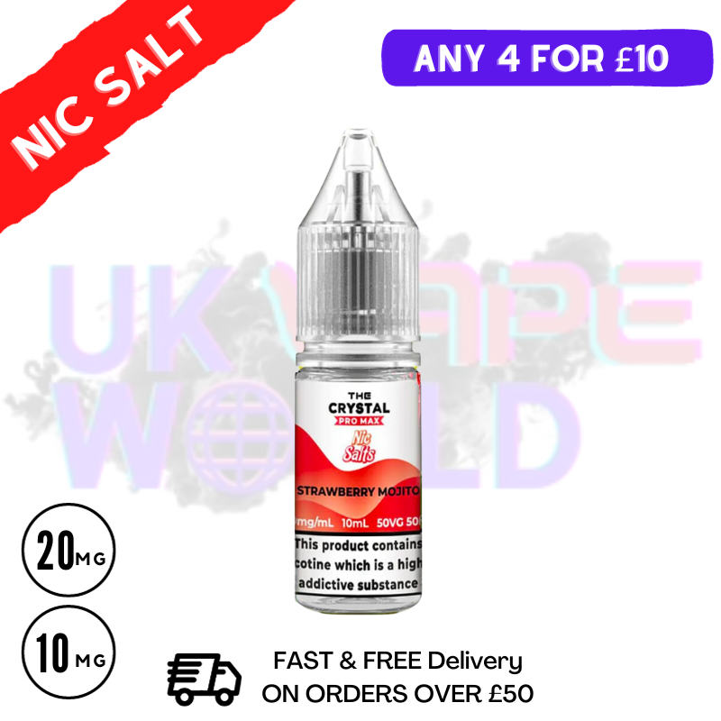 Strawberry Mojito Nic Salt E-Liquid Hayati Crystal Pro Max - UK Vape World