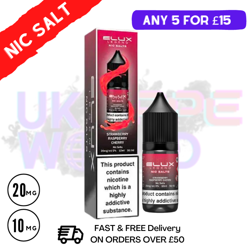 Strawberry Raspberry Cherry Elux Legend Nic Salt 10ML eLiquid