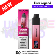 Strawberry Raspberry Cherry Elux Legend 8000 Puff Pod Kit - UK Vapeworld