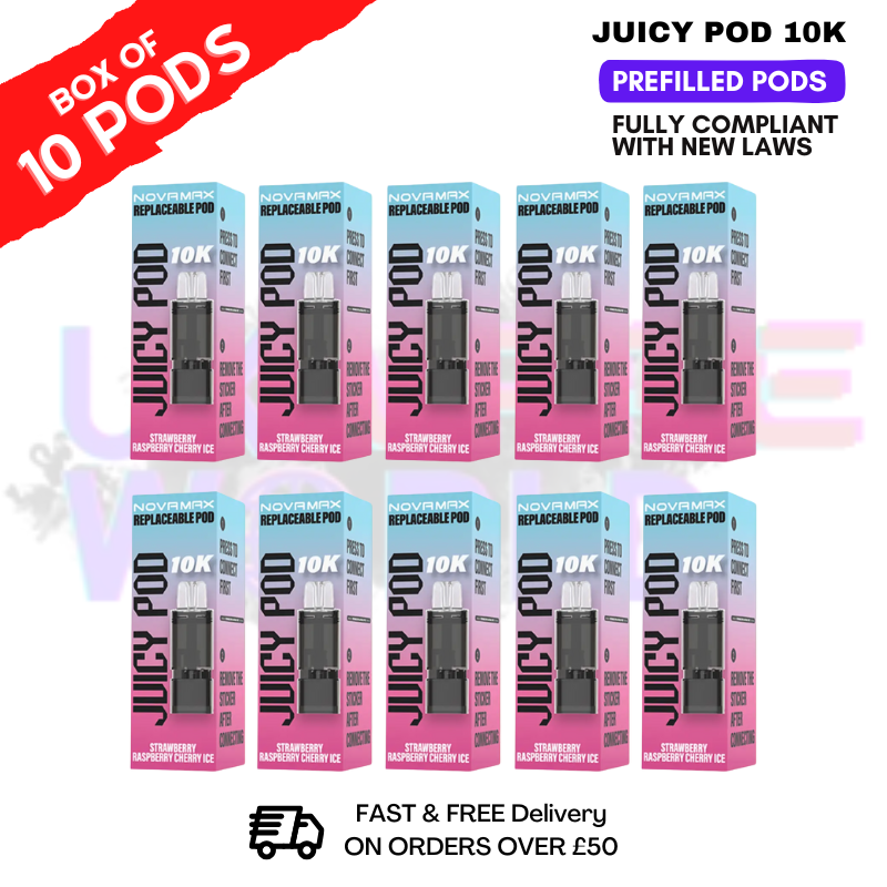 Shop Straw Ras Cherry ICE Juicy Pod 10K Prefilled Pods Box Of 10 