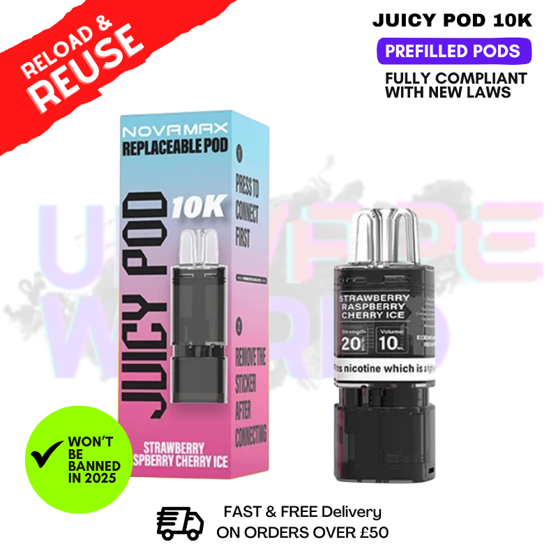 Straw Rasp Cherry ICE Juicy Pod 10K Replacement Pod