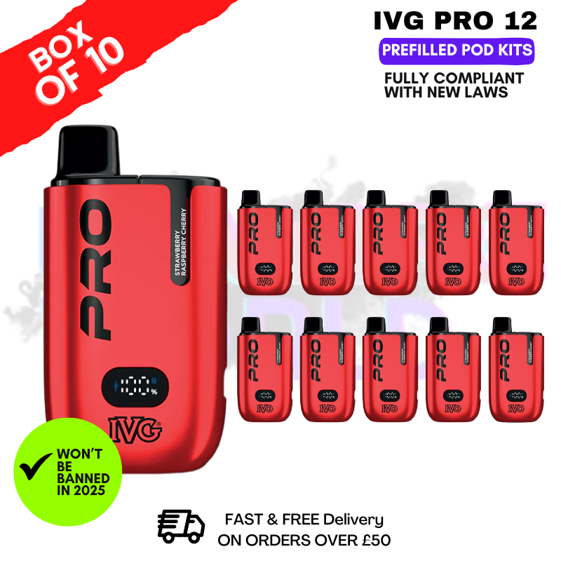 Strawberry Raspberry Cherry IVG Pro 12 Box Of 10 Vape Kits