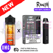 Strawberry Raspberry Cherry Ice RandM 30K Puff Zero Nicotine Vape Kit - UK Vapeworld