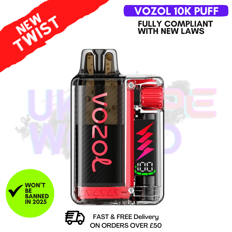 Shop Strawberry Raspberry Cherry Vozol 10000 10K Puff Vista Plug Kit - UK Vape World