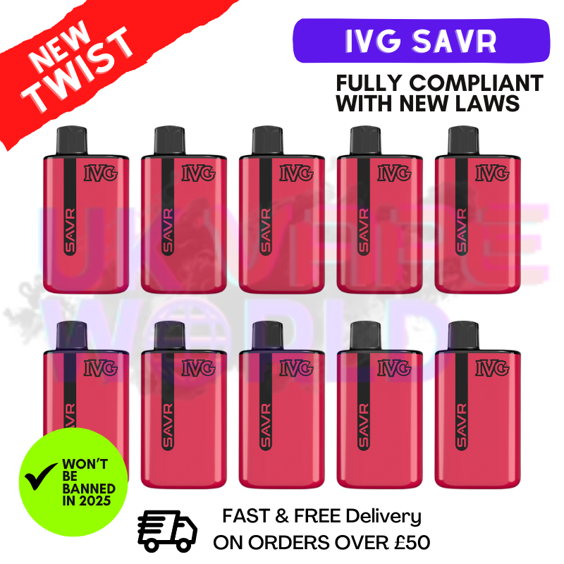Shop Straw Rasp Cherry IVG Savr 3K Puff Box Of 10